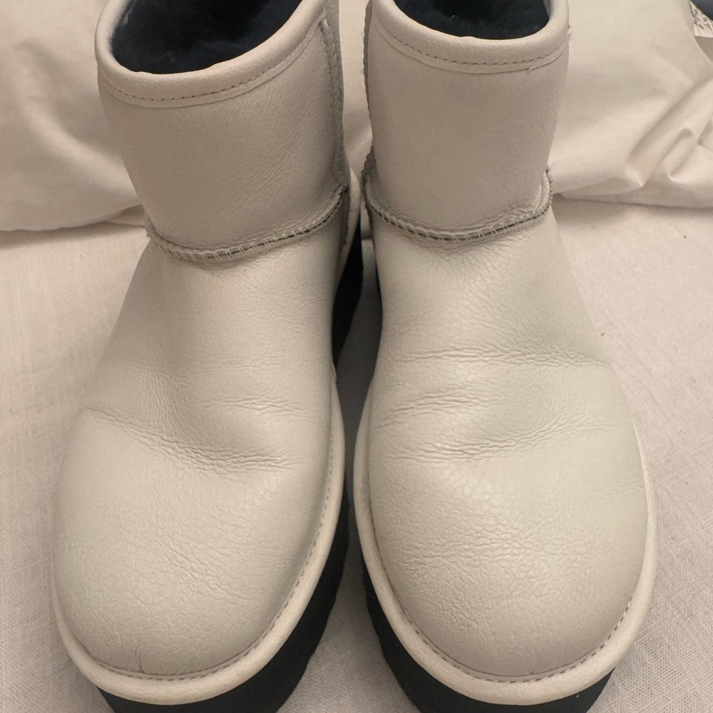 UGG White Winter Boots Slip-On Style